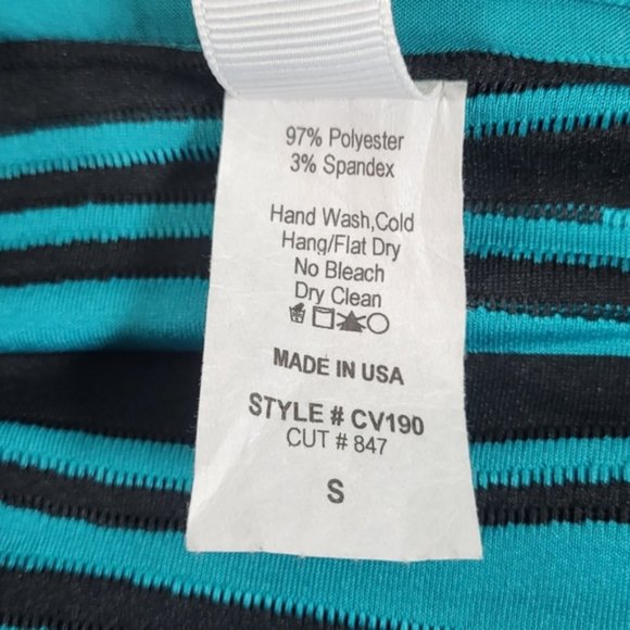 Come N See Button Green Black Striped Tunic Womens Small Jacket  - Picture 9 of 16